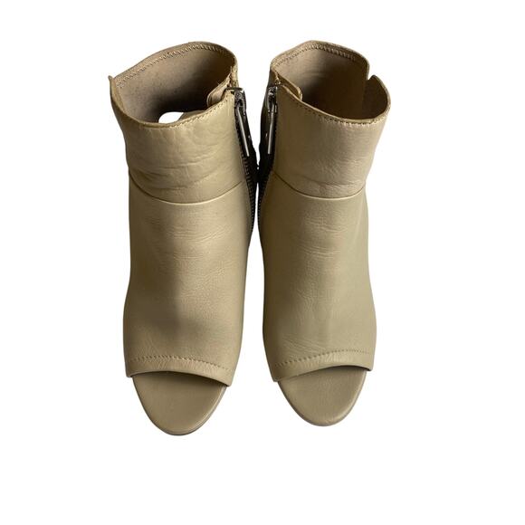 Dolce Vita Light Taupe Leather Open Heel and Toe 4-inch Booties Women's Size 6 - Picture 2 of 9
